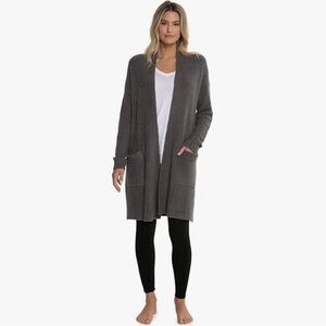Barefoot Dreams Cozychic Lite Long Weekend Cardigan Ash Gray Size XL LKNW